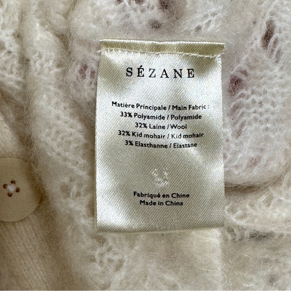 Sezane Alma Cardigan Sweater Ecru White Soft Knit Wool Blend Rare HTF SZ Small - Picture 12 of 16